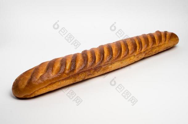 一条面包关于面包法国长面包向白色的背景