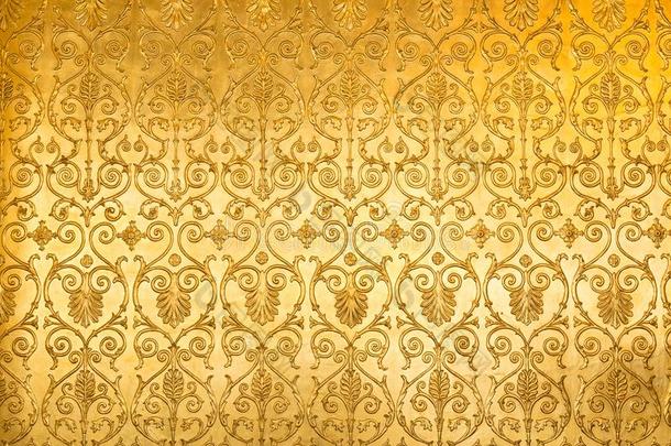 金色的花的装饰凸<strong>花纹</strong>织物纺织品模式