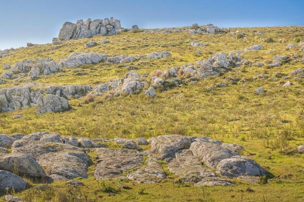 多岩石的乡村风景,马尔多纳多,乌拉圭