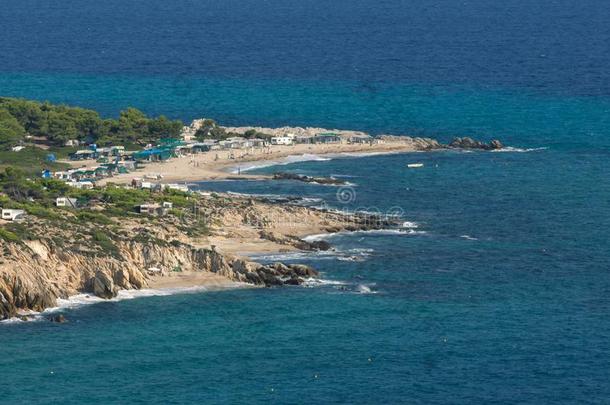 全景的看法关于铂金海滩在锡索尼亚半岛,卡奇