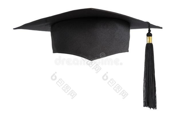 毕业帽子向白色的背景