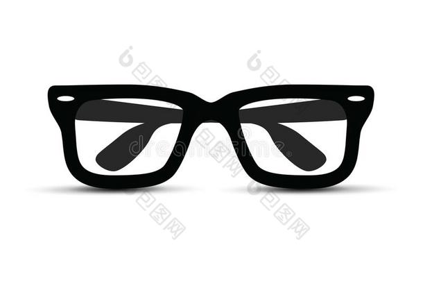 黑的和白色的眼镜
