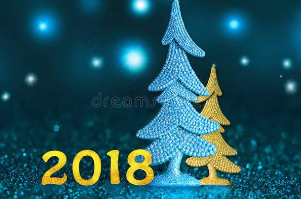 新的2018.幸福的新的年.2018算术向蓝色背景