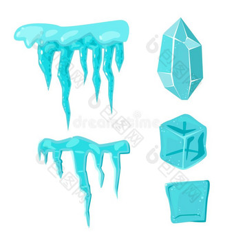 现实的冰capitals大写字母雪堆和冰柱破碎的块一点块图片
