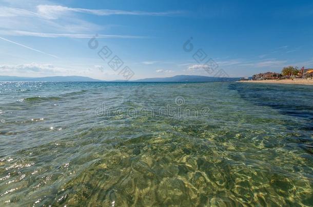 帕拉利亚Fourkas海滩,<strong>哈尔基迪基</strong>,希腊.