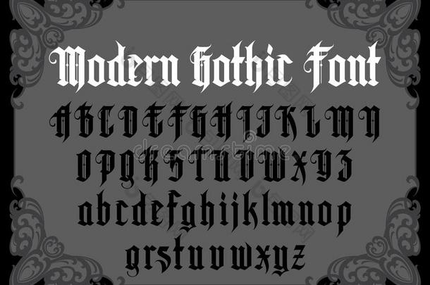 现代的gothicscriptorgothictype哥特式书写体字体