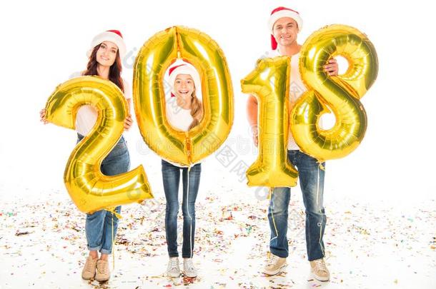 家庭和2018新的年气球