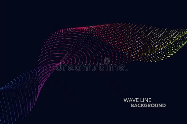 优美的抽象的矢量光谱彩虹梯度波浪<strong>点线</strong>条