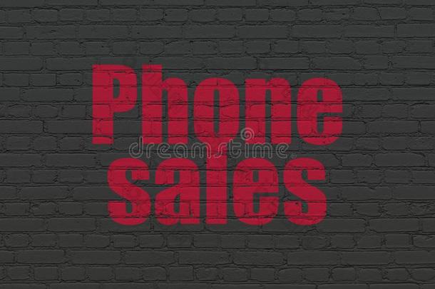 广告观念:电话销售的向墙背景