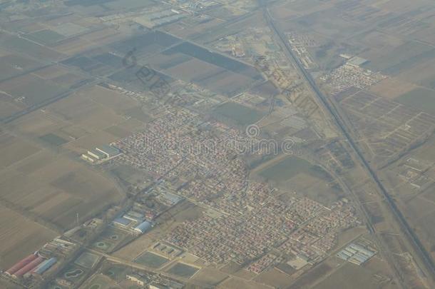空气的城市风光照片看法在近处指已提到的人北京国际的机场