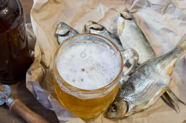 传统的俄国的<strong>小吃</strong>向啤酒.干燥的蟑螂向纸.