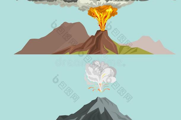 火山岩浆自然<strong>吹风</strong>在上面和烟火山的er在上面tion盥洗室