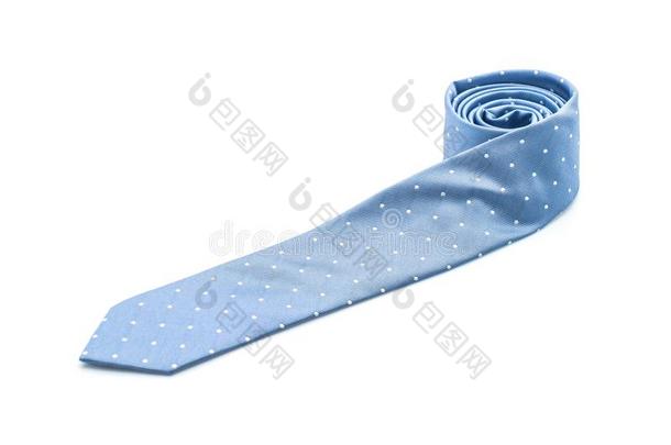 美丽的蓝色领带向白色的