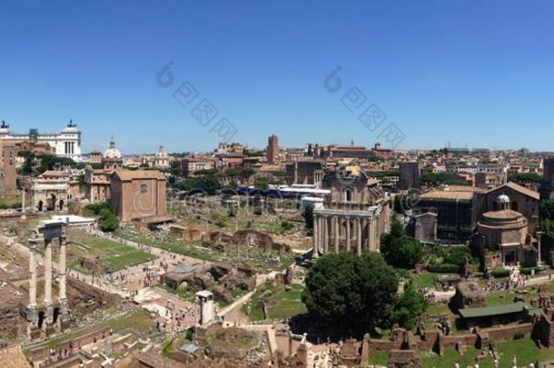 古罗马的论坛全景画采用意大利罗马