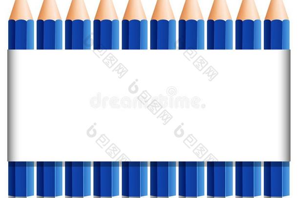 纸样板和敏锐的铅笔采用蓝色