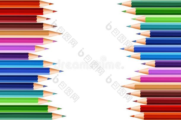 颜色铅笔采用纸背景