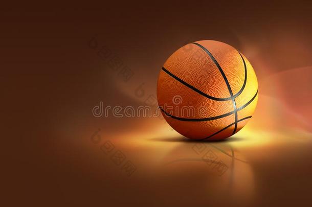 篮球向有光泽的表面