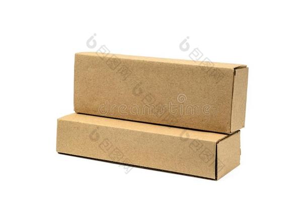 两个包装棕色的<strong>卡</strong>纸板盒为长的<strong>物料</strong>项目.假雷达,隔离的