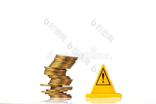 财政的危险.coinsurance联合保险落下和警告标签