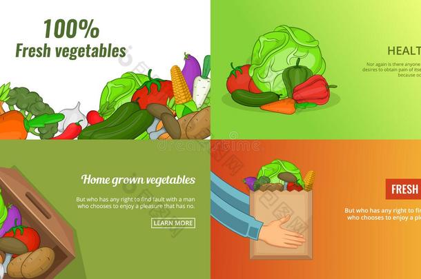 新鲜的蔬菜横幅放置样板,漫画方式