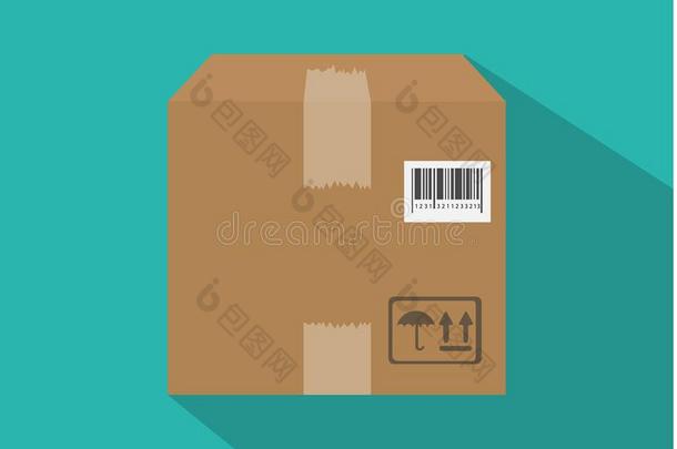 盒容器和处理包装偶像,有背胶的标签,条行为准则.