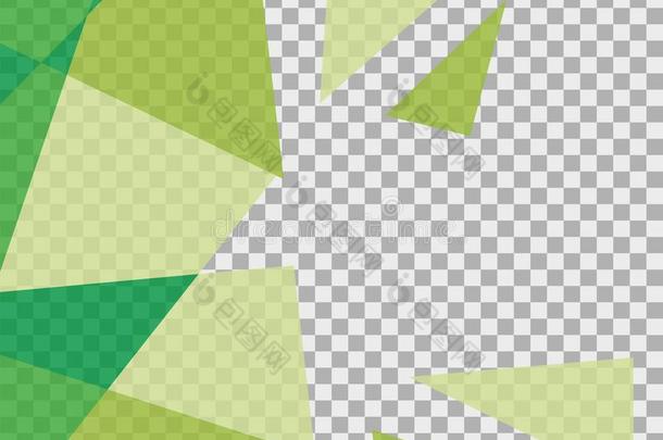 不同的暮色关于绿色的三角形向<strong>透明</strong>的背景