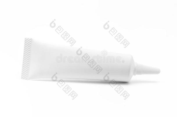 空白的包装白色的塑料制品化妆品管向白色的波黑