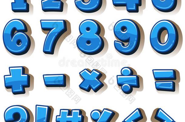 字体设计为算术和手势采用蓝色
