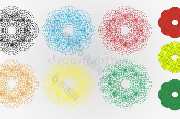 圆抽象的几何学的6颜色