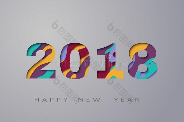 2018幸福的新的年,抽象的设计3英语字母表中的第四个字母,说明