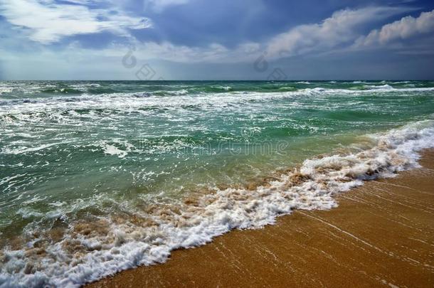 海海景画热带的海滩.夏天堂海滩