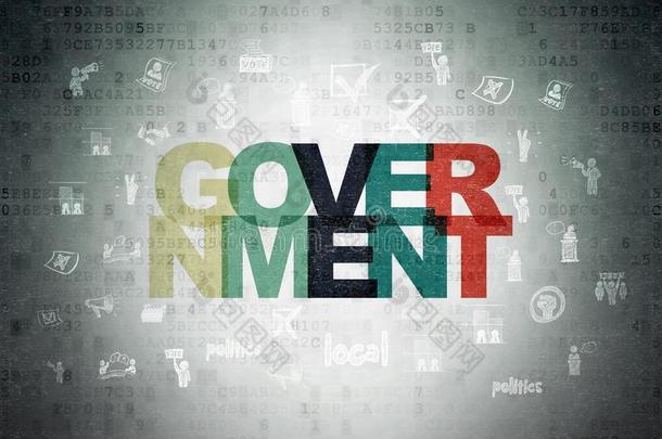 政治观念:政府向数字的资料纸背景