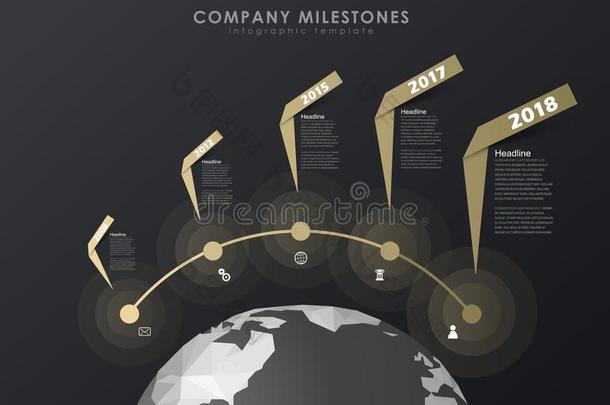 信息图启动重要事件时间轴矢量样板