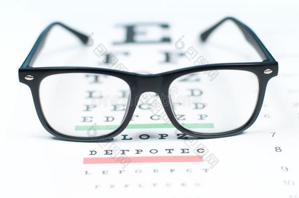 眼睛视力试验图表看见通过眼睛眼镜.
