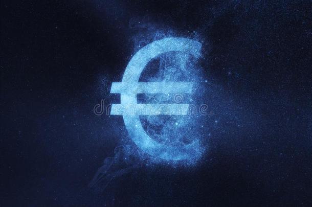 欧元符号,欧元象征.抽象的夜天背景