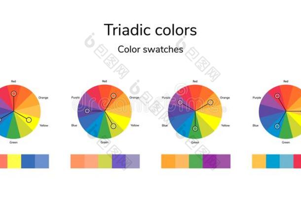 矢量说明关于颜色圆,信息图表,调色板