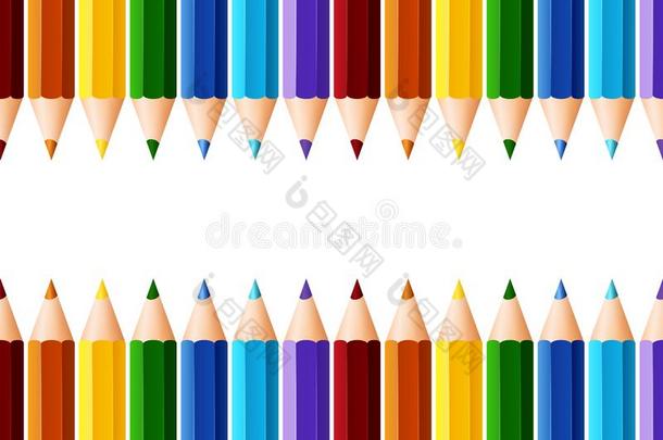 名片设计和许多颜色铅笔