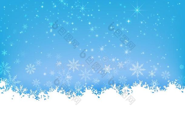 圣诞节雪花和星光抽象的背景矢量