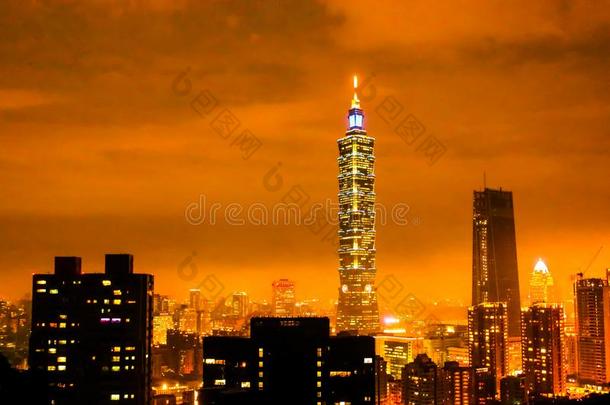 夜桔子高的台北101建筑物采用台湾