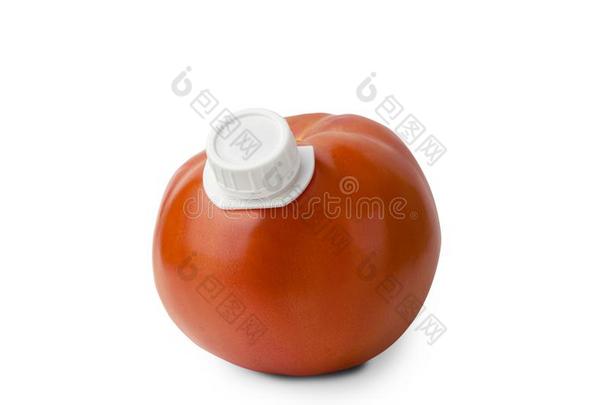 新鲜的番茄果汁直接地从成果和一c一p,喜欢果汁p一