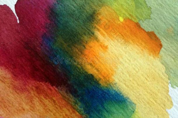 水彩艺术背景抽象的富有色彩的织地粗糙的