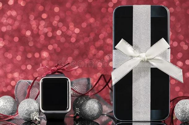 智能手机和智能手表为圣诞节