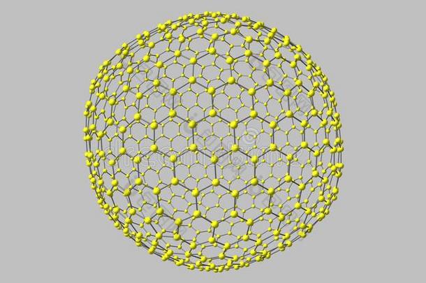 富勒烯英语字母表的第3个字母720分子的结构隔离的向灰色的