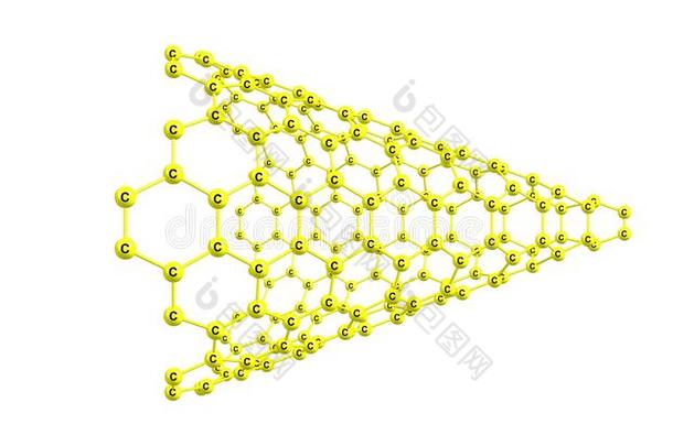 碳纳米锥分子的结构隔离的向白色的