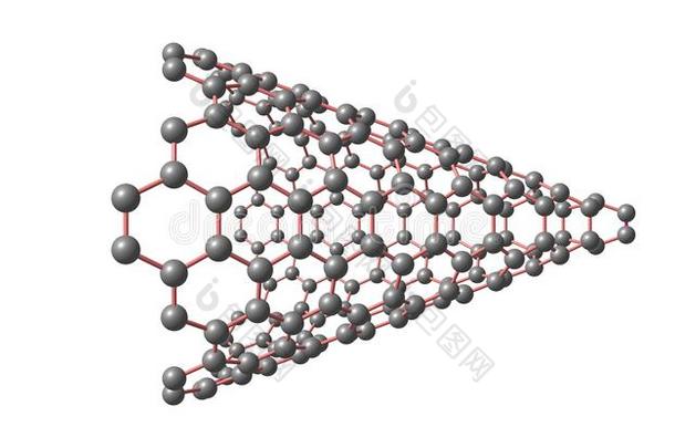 碳纳米锥分子的结构向白色的
