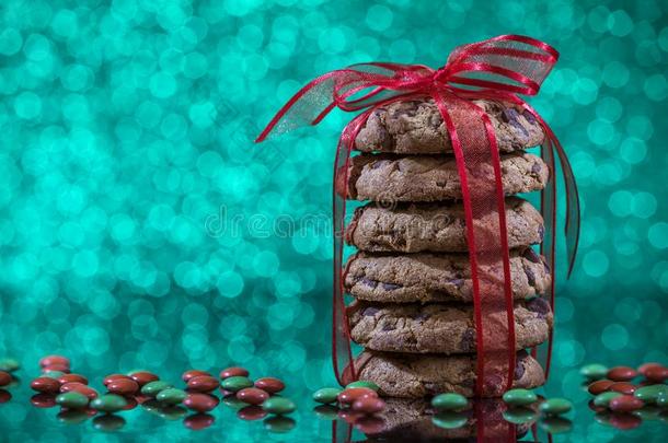 自家制的圣诞节巧克力碎片甜饼干