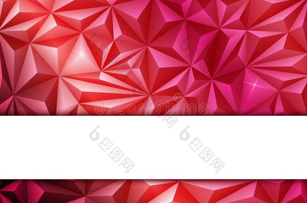 红色的抽象的多角形的背景