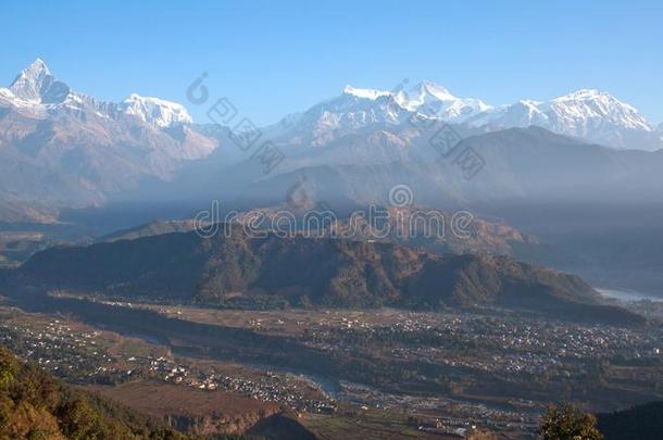 喜马拉雅山脉山范围从萨拉格科特小山,尼泊尔