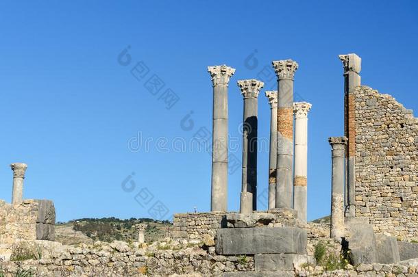 Capitol的山丘的庙采用古罗马的ru采用s,古代的古罗马的城市关于VolubiliVolubili