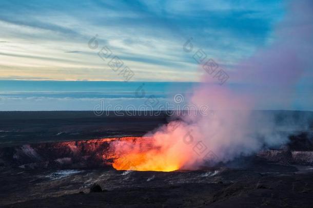 基拉韦亚火山口,美国夏威夷州火山国家的公园,大的岛,HammondAmbassorWorldAtlas